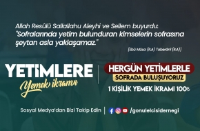1 KİŞİLİK YETİM YEMEK İKRAMI