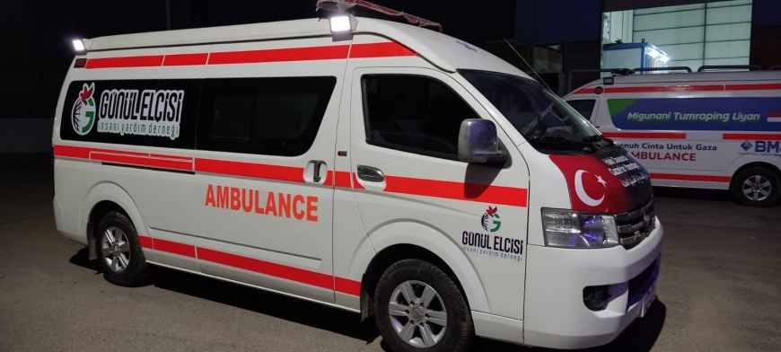 GAZZEDE ZULUM ALTINDA YARALANAN KARDEŞLERİMİZE AMBULANSIMIZ ŞİFA OLSUN İNŞAALLAH