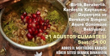 DERNEĞİMİZDEN AŞURE PROĞRAMI DAVETLİSİNİZ